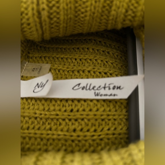 NY Collection Mustard Cowl Neck Sweater - Picture 6 of 6